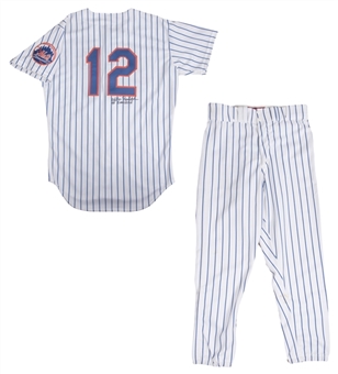 1992 Willie Randolph Game Used and Signed New York Mets Home Jersey and Pants from 8-30-1992 "1962 Nostalgia Game" (Randolph LOA)